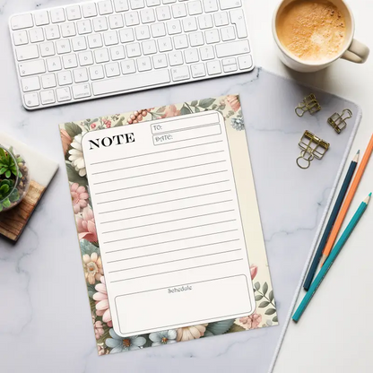 Floral Daily Planner Notepad: Week Plan in Style! - Notepads