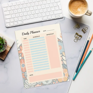 Chic Floral Daily Planner Notepad - Colorful Organization - Dipaliz - Notepads