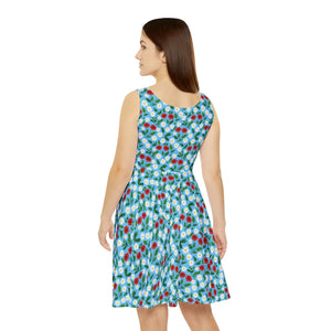 Floral Daisies Skater Dress – Summer Print - Dipaliz - Dresses - Xs