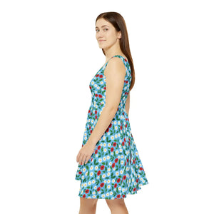 Floral Daisies Skater Dress – Summer Print - Dipaliz - Dresses - Xs
