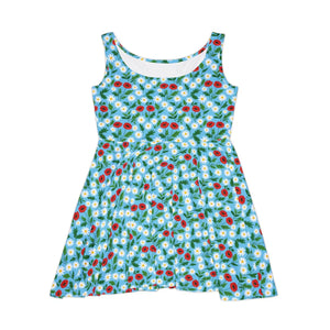 Floral Daisies Skater Dress – Summer Print - Dipaliz - Dresses - Xs