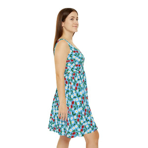 Floral Daisies Skater Dress – Summer Print - Dipaliz - Dresses - Xs