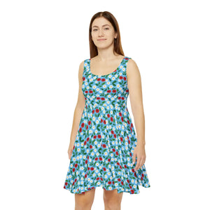 Floral Daisies Skater Dress – Summer Print - Dipaliz - Dresses - Xs