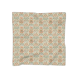 Accessories - Floral Damask Poly Scarf - Vintage Peach Sage Whisper Light - Dipaliz