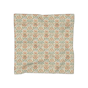 Accessories - Floral Damask Poly Scarf - Vintage Peach Sage Whisper Light - Dipaliz Chiffon / 50’’ ×