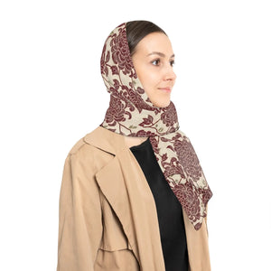 Floral Damask Polyester Scarf, Vintage Rose Pattern - Scarves & Shawls