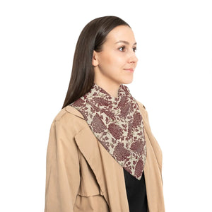 Floral Damask Polyester Scarf, Vintage Rose Pattern - Scarves & Shawls