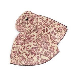 Floral Damask Scarf, Vintage Rose Pattern Lightweight Polyester - Scarves & Shawls