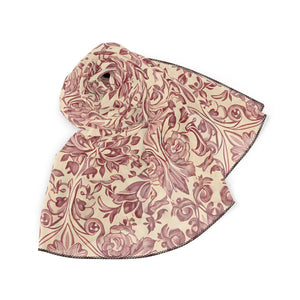 Floral Damask Scarf, Vintage Rose Pattern Lightweight Polyester - Scarves & Shawls