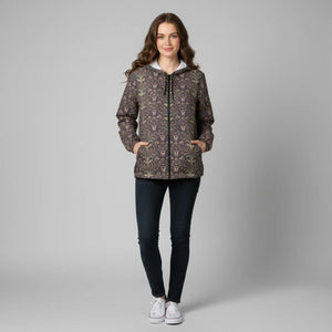 Floral Damask Windbreaker Jacket - Windbreakers