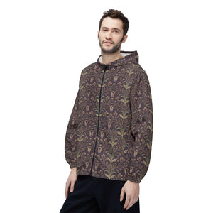 Floral Damask Windbreaker Jacket - Windbreakers