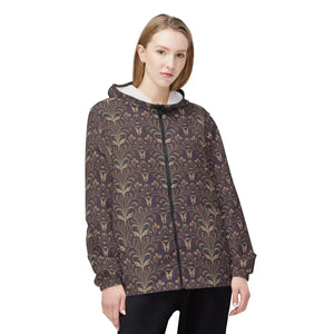 Floral Damask Windbreaker Jacket - Windbreakers