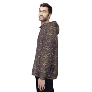 Floral Damask Windbreaker Jacket - Windbreakers