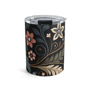 Elegant Floral Design 10oz Tumbler Personalized Gift - Dipaliz - Tumblers