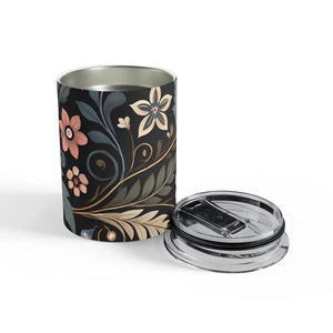 Elegant Floral Design 10oz Tumbler Personalized Gift - Dipaliz - Tumblers