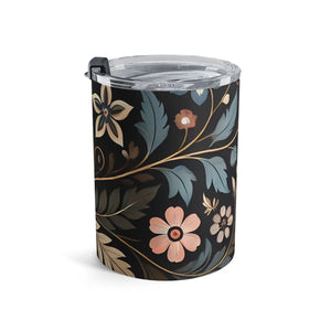 Elegant Floral Design 10oz Tumbler Personalized Gift - Dipaliz - Tumblers