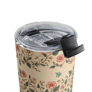 Floral Design 10oz Tumbler Stainless Travel Mug - Dipaliz - Tumblers