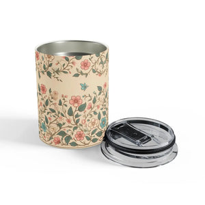 Floral Design 10oz Tumbler Stainless Travel Mug - Dipaliz - Tumblers