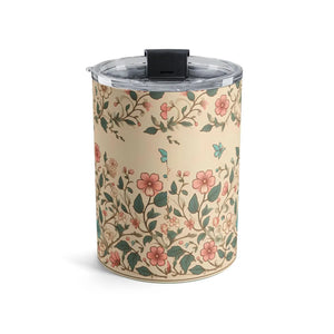 Floral Design 10oz Tumbler Stainless Travel Mug - Dipaliz - Tumblers