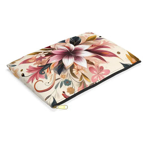 Stylish Floral Design Travel Pouch Durable Spun Polyester Dipaliz - Large / Black Zipper - Pouches