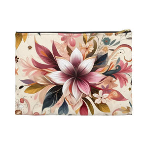 Stylish Floral Design Travel Pouch Durable Spun Polyester Dipaliz - Small / Black Zipper - Pouches