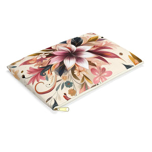 Stylish Floral Design Travel Pouch - Durable Spun Polyester - Dipaliz - Pouches