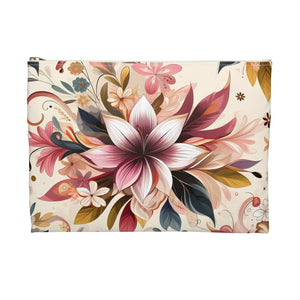 Stylish Floral Design Travel Pouch - Durable Spun Polyester - Dipaliz - Pouches