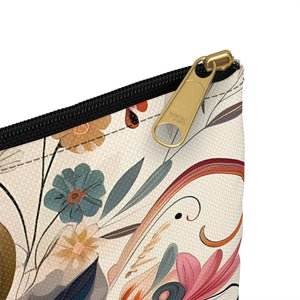 Stylish Floral Design Travel Pouch - Durable Spun Polyester - Dipaliz - Pouches