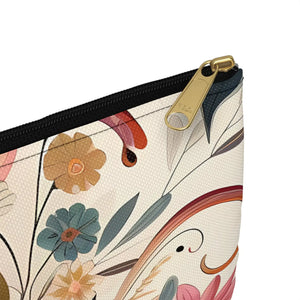 Stylish Floral Design Travel Pouch - Durable Spun Polyester - Dipaliz - Pouches