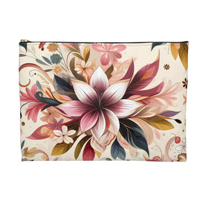 Stylish Floral Design Travel Pouch - Durable Spun Polyester - Dipaliz - Pouches
