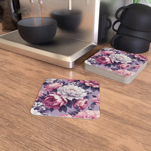 Floral Design Coasters - Elegant Home Decor Set - Dipaliz