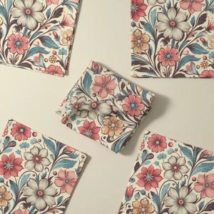Floral Design Napkins – Polyester 4-set - Dipaliz - Cloth
