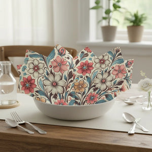 Floral Design Napkins – Polyester 4-set - Dipaliz - Cloth