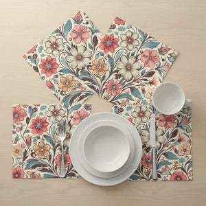 Floral Design Napkins – Polyester 4-set - Dipaliz - Cloth