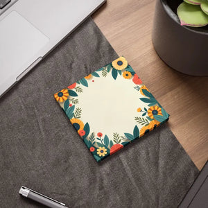 Fresh Floral Design Sticky Notes - Trendy Fashion Workspace - Dipaliz - 4’’ x / White