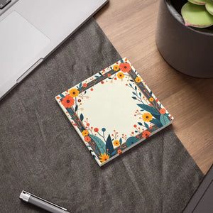 Floral Design Sticky Note Pads - Vibrant Office Decor - Dipaliz - Notes
