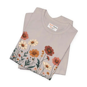 Vibrant Floral Design Short Sleeve Tee - Airlume Combed Cotton - Dipaliz - T-shirt