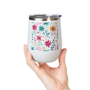 Floral Art Wine Tumbler Design for Lovers Gear by Dipaliz - Tumblers