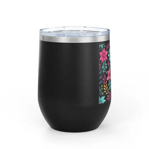 Floral Art Wine Tumbler Design for Lovers Gear by Dipaliz - Tumblers