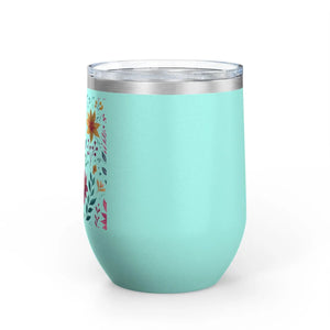Insulated Floral Wine Tumbler Design - 12oz Steel - Dipaliz - Tumblers