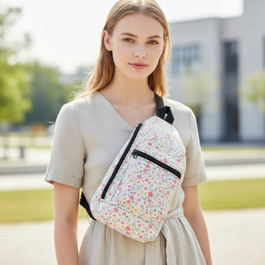 Floral Ditsy Sling Bag - Pastel Garden Crossbody for Casual Everyday Wear - Cross Body Bags