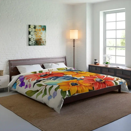 Floral Comforter: Dive Into Bedtime Bliss with Blooming Elegance - 104’’ × 88’’ Home Decor