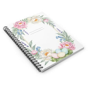 Floral Easter Eggs Spiral Notebook - Spring Ruled Journal - Dipaliz - one Size - Paper Products