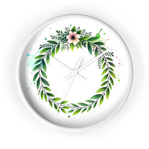 Wall Clock - Floral Wreath Elegance - Dipaliz - White / 10’’ - Clocks