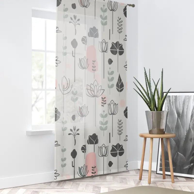 Elevate your Home with Floral Elegance Curtains - Sheer / White / 50’’ × 84’’ Decor