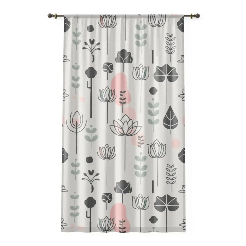 Elevate your Home with Floral Elegance Curtains - Sheer / White / 50’’ × 84’’ Decor