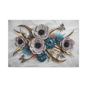 Floral Elegance Matte Canvas Art White Anemones Gold Accents Dipaliz - 36″ x 24″ (horizontal) / 1.25’’ - Artwork