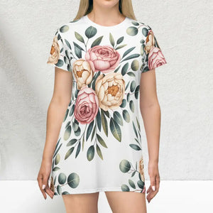 Floral Elegance T-shirt Dress - Summer Style Essential - Dipaliz - Xs - Dresses
