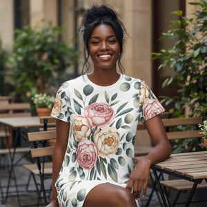 Floral Elegance T-shirt Dress – Summer Style - Dipaliz - Dresses - Xs