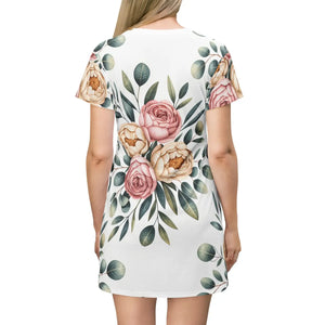 Floral Elegance T-shirt Dress – Summer Style - Dipaliz - Dresses - Xs